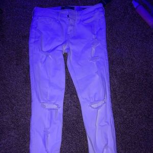 White hollister ripped jeans